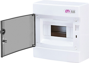ROZDZIELNIA NATYNKOWA 8 MODUŁÓW DRZWI TRANSPARENTNE ECT8PT  - 001101000 - ETI
