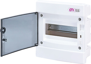 ROZDZIELNIA PODTYNKOWA 8 MODUŁÓW DRZWI TRANSPARENTNE ECM8PT  - 001101010 - ETI
