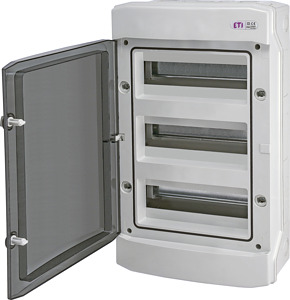 ROZDZIELNIA NATYNKOWA 36 MODUŁÓW IP-65 DRZWI TRANSPARENTNE ECH-36PT-S  - 001101080 - ETI