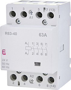 STYCZNIK MODUŁOWY 63A 3 BIEGUNY 4 STYKI NO STEROWANIE 24V R 63-40  - 002463451 - ETI