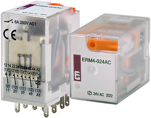 PRZEKAŹNIK 4 STYKOWY 24V AC ERM4-024AC  - 002473008 - ETI