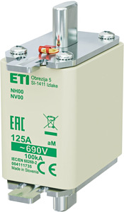 WKŁADKA BEZPIECZNIKOWA 125A WT-00/AM SILNIKOWA (WERSJA STANDARD) - 004111735 - ETI