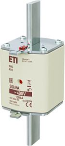 WKŁADKA BEZPIECZNIKOWA WT-2 GTR 50KVA 400V TRANSFORMATOROWA - 004114400 - ETI