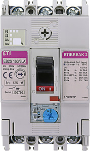 WYŁĄCZNIK MOCY 125A 3 POLOWY ( 16KA) REGULACJA TERM. EB2S 160/3LA  - 004671884 - ETI
