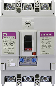WYŁĄCZNIK MOCY 250A 3 POLOWY ( 16KA) REGULACJA TERMICZNA EB2S 250/3LA  - 004671888 - ETI