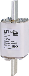 WKŁADKA BEZPIECZNIKOWA 160A NV M1 DC - 550V - 004723265 - ETI