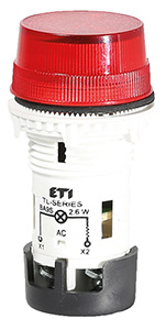 LAMPKA SYGNALIZACYJNA KOMPAKTOWA ZITEGROWANA SOCZEWKA KARBOWANA 240 V AC CZERWONA TL01X1  - 004770245 - ETI