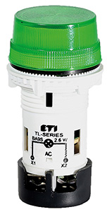 LAMPKA SYGNALIZACYJNA KOMPAKTOWA ZITEGROWANA, SOCZEWKA KARBOWANA, 240 V AC, ZIELONA TL02X1  - 004770246 - ETI