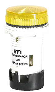LAMPKA SYGNALIZACYJNA ZINTEGROWANA LED SOCZEWKA PŁASKA KARBOWANA 240 V AC ŻÓŁTA TT04X1  - 004770763 - ETI