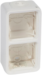 PUSZKA PODWÓJNA PIONOWA ANTYBAKTERYJNA BIAŁA PLEXO IP55 - 070743 - LEGRAND