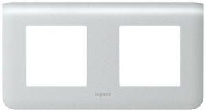 RAMKA PODWÓJNA POZIOMA - 2X2 MODUŁY ALUMINIUM DO UCHWYTU MOSAIC  - 079004 - LEGRAND