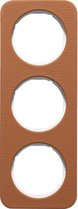 RAMKA POTRÓJNA SKÓRA/BIAŁY R.1 - 10132369 - HAGER - BERKER