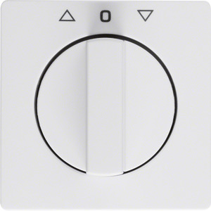 ELEMENT CENTRALNY Z POKRĘTŁEM DO ŁĄCZNIKA ŻALUZJOWEGO OBROTOWEGO BIAŁY AKSAMIT Q.1 - 10806089 - HAGER - BERKER