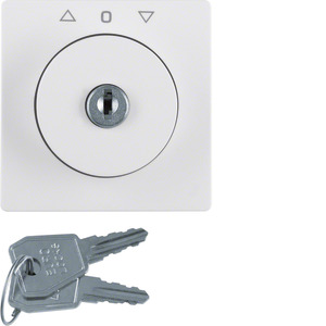 ELEMENT CENTRALNY Z ZAMKIEM DO ŁĄCZNIKA ŻALUZJOWEGO NA KLUCZ BIAŁY AKSAMIT Q.1 - 10836089 - HAGER - BERKER
