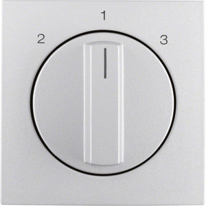 ELEMENT CENTRALNY Z POKRĘTŁEM DO ŁĄCZNIKA 3-POZYCYJNEGO BEZ "0" ALU MAT LAKIEROWANY B.KWADRAT/B.7  - 10841404 - HAGER - BERKER