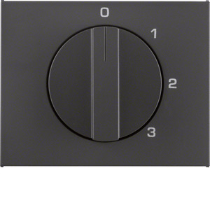 ELEMENT CENTRALNY Z POKRĘTŁEM DO ŁĄCZNIKA 3-POZYCYJNEGO Z "0" ANTRACYT MAT LAKIEROWANY K.1 - 10877106 - HAGER - BERKER