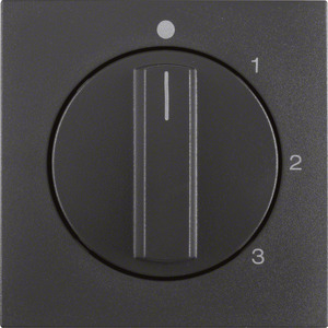 ELEMENT CENTRALNY Z POKRĘTŁEM DO ŁĄCZNIKA 3-POZYCYJNEGO Z "0" ANTRACYT B.KWADRAT/B.3/B.7  - 10961606 - HAGER - BERKER