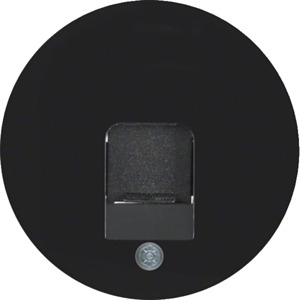 ELEMENT CENTRALNY Z ZASUWĄ CHRONIĄCĄ PRZED KURZEM CZARNY POŁYSK R.1/R.3  - 11702045 - HAGER - BERKER