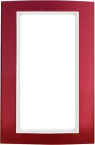 RAMKA Z DUŻYM WYCIĘCIEM ALU CZERWONY/BIAŁY B.3 - 13093022 - HAGER - BERKER
