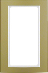 RAMKA Z DUŻYM WYCIĘCIEM ALU ZŁOTY/BIAŁY B.3 - 13093046 - HAGER - BERKER