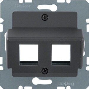 PŁYTKA CENTRALNA DO GNIAZDA MODULARNEGO AMP ANTRACYT MAT LAKIEROWANY SYSTEM PŁYTEK CENTRALNYCH - 14631606 - HAGER - BERKER