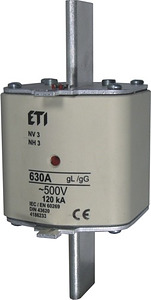 WKŁADKA BEZPIECZNIKOWA 425A WT-3 K 690V CHARAKTERYSTYKA GG ZWŁOCZNA KOMBI - 004186330 - ETI