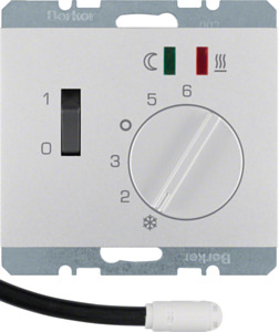REGULATOR TEMPERATURY PODŁOGI ZE STYKIEM ROZWIERNYM ALU K.5 - 20347103 - HAGER - BERKER