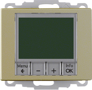 REGULATOR TEMPERATURY ZE STEROWANIEM CZASOWYM I ELEMENTEM CENTRALNYM JASNY BRĄZ LAKIEROWANY ARSYS - 20449011 - HAGER - BERKER