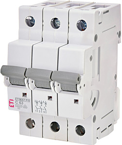 WYŁĄCZNIK NADPRĄDOWY 63A 3 POLOWY CHARAKTERYSTYKA C ETIMAT P10  - 276331105 - ETI