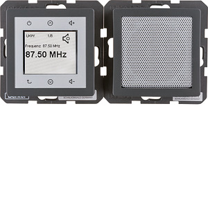 RADIO TOUCH KOMPLET ANTRACYT AKSAMIT Q.1/Q.3 - 28806086 - HAGER - BERKER