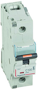 WYŁĄCZNIK NADPRĄDOWY C 100A 1-POLOWY 25KA DX3 S321 - 409763 - LEGRAND