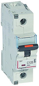 WYŁĄCZNIK NADPRĄDOWY C 125A 1-POLOWY 25KA DX3 S321 - 409764 - LEGRAND