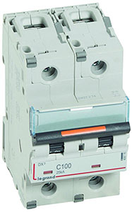 WYŁĄCZNIK NADPRĄDOWY C 100A 2-POLOWY 25KA DX3 S322 - 409776 - LEGRAND