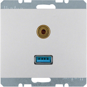 GNIAZDO USB/3.5 MM AUDIO ALU K.5 - 3315397003 - HAGER - BERKER