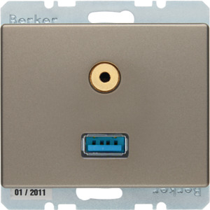 GNIAZDO USB / 3.5 MM AUDIO JASNY BRĄZ LAKIEROWANY ARSYS - 3315399011 - HAGER - BERKER