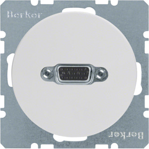 GNIAZDO VGA Z ZACISKAMI ŚRUBOWYMI BIAŁY POŁYSK R.1/R.3 - 3315412089 - HAGER - BERKER