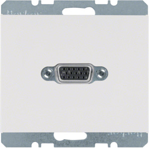 GNIAZDO VGA Z ZACISKAMI ŚRUBOWYMI BIAŁY POŁYSK K.1 - 3315417009 - HAGER - BERKER