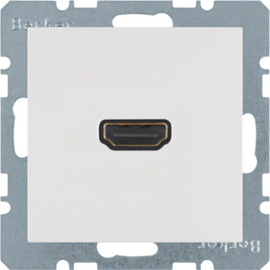 GNIAZDO HDMI Z PRZYŁĄCZEM 90&deg; BIAŁY MAT S.1/B.3/B.7  - 3315431909 - HAGER - BERKER