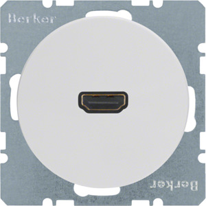 GNIAZDO HDMI Z PRZYŁĄCZEM 90&deg; BIAŁY POŁYSK R.1/R.3  - 3315432089 - HAGER - BERKER