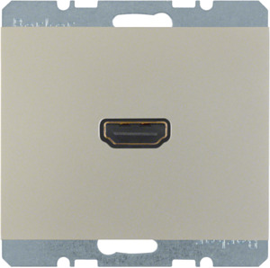 GNIAZDO HDMI Z PRZYŁĄCZEM 90&deg; STAL SZLACHETNA LAKIEROWANY K.5 - 3315437004 - HAGER - BERKER