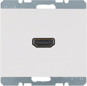 GNIAZDO HDMI Z PRZYŁĄCZEM 90&deg; BIAŁY POŁYSK K.1 - 3315437009 - HAGER - BERKER