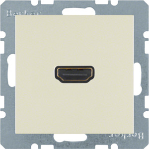 GNIAZDO HDMI Z PRZYŁĄCZEM 90&deg; KREMOWY POŁYSK S.1 - 3315438982 - HAGER - BERKER