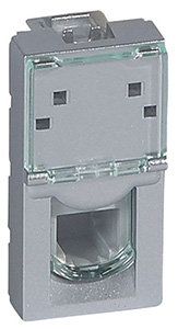GNIAZDO TELEFONICZNE RJ11 - 1 MODUŁ ALUMINIUM 4 STYKI MOSAIC - 079231 - LEGRAND