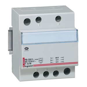 MODUŁOWY TRANSFORMATOR BEZPIECZEŃSTWA TR325 12/24 25VA - 413096 - LEGRAND