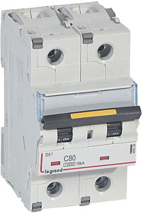 WYŁĄCZNIK NADPRĄDOWY C 80A 2-POLOWY SERII DX3 S 312 - 409228 - LEGRAND