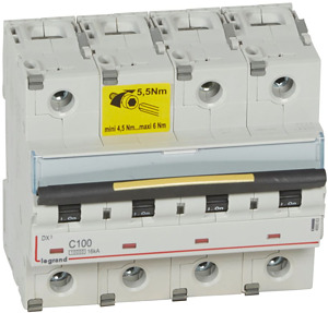 WYŁĄCZNIK NADPRĄDOWY C 100A 4-POLOWY CHARAKTERYSTYKA C SERII DX3 S 314 - 409363 - LEGRAND