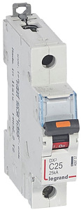 WYŁĄCZNIK NADPRĄDOWY C 25A 1-POLOWY 25KA DX3 S321 - 409757 - LEGRAND