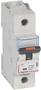 WYŁĄCZNIK NADPRĄDOWY C 32A 1-POLOWY 25KA DX3 S321 - 409758 - LEGRAND