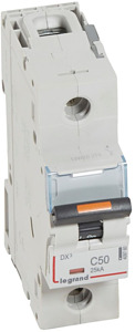 WYŁĄCZNIK NADPRĄDOWY C 50A 1-POLOWY 25KA DX3 S321 - 409760 - LEGRAND