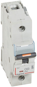 WYŁĄCZNIK NADPRĄDOWY C 63A 1-POLOWY 25KA DX3 S321 - 409761 - LEGRAND